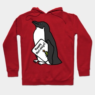 Cute Christmas Penguin says Happy Holidays Hoodie